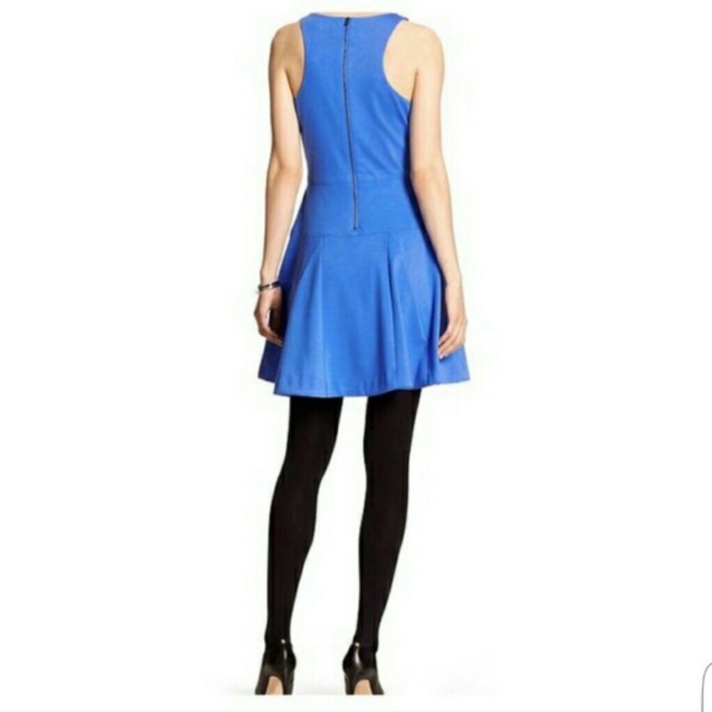 BANANA REPUBLIC💋Blue Ponte Knit Fit & Flare Dress - Picture 2 of 7